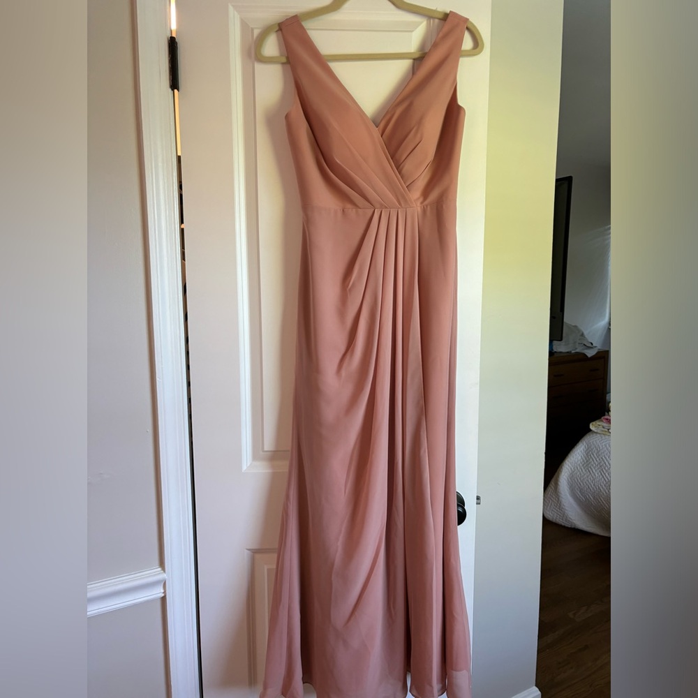 Revelry Blair chiffon dress in antique blush